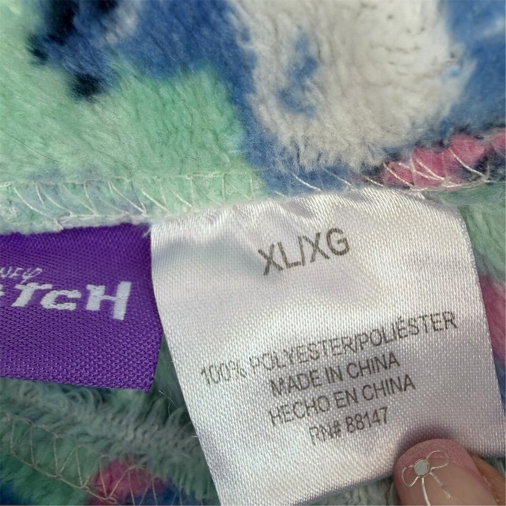 Disney Lilo & Stitch Pajama Pants Womens XL Mint Green Stitch Print Plush - Picture 8 of 10